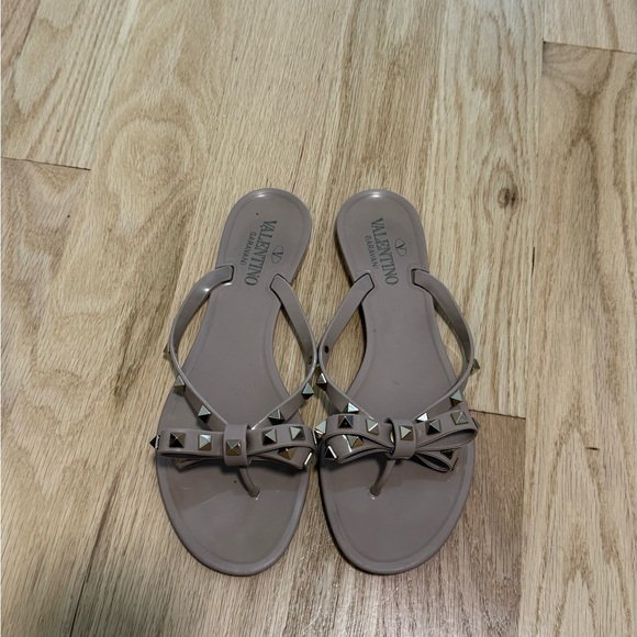 Valentino Women's Beige Studded Sandals - Picture 1 of 1